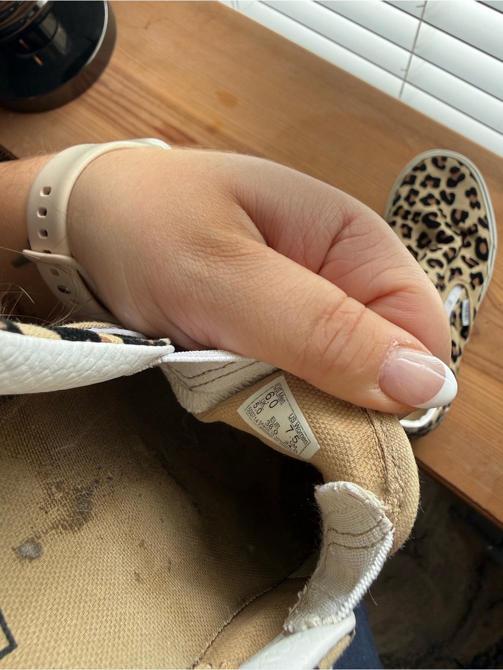 Vans Leopard Print Slip-Ons in Tan and Black - Picture 4 of 4